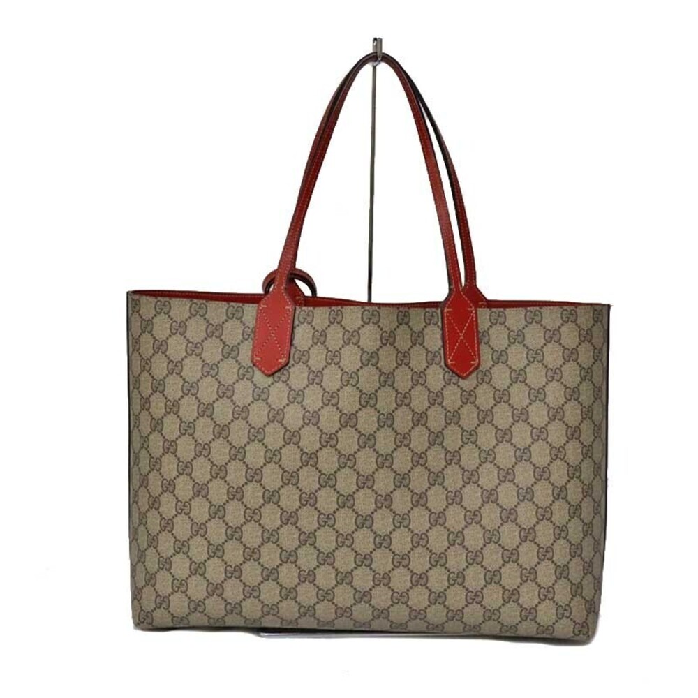 Gucci Bag Red Canvas Reversible Supreme GG Tote
